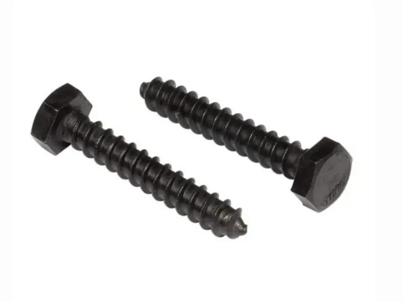 Robuste Holzschrauben mit Sechskantkopf, schwarze Oberfläche